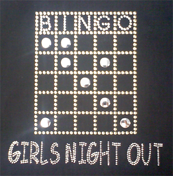 Girls Night Out Tote rhinestone, bingo , tote bag, bag, tote